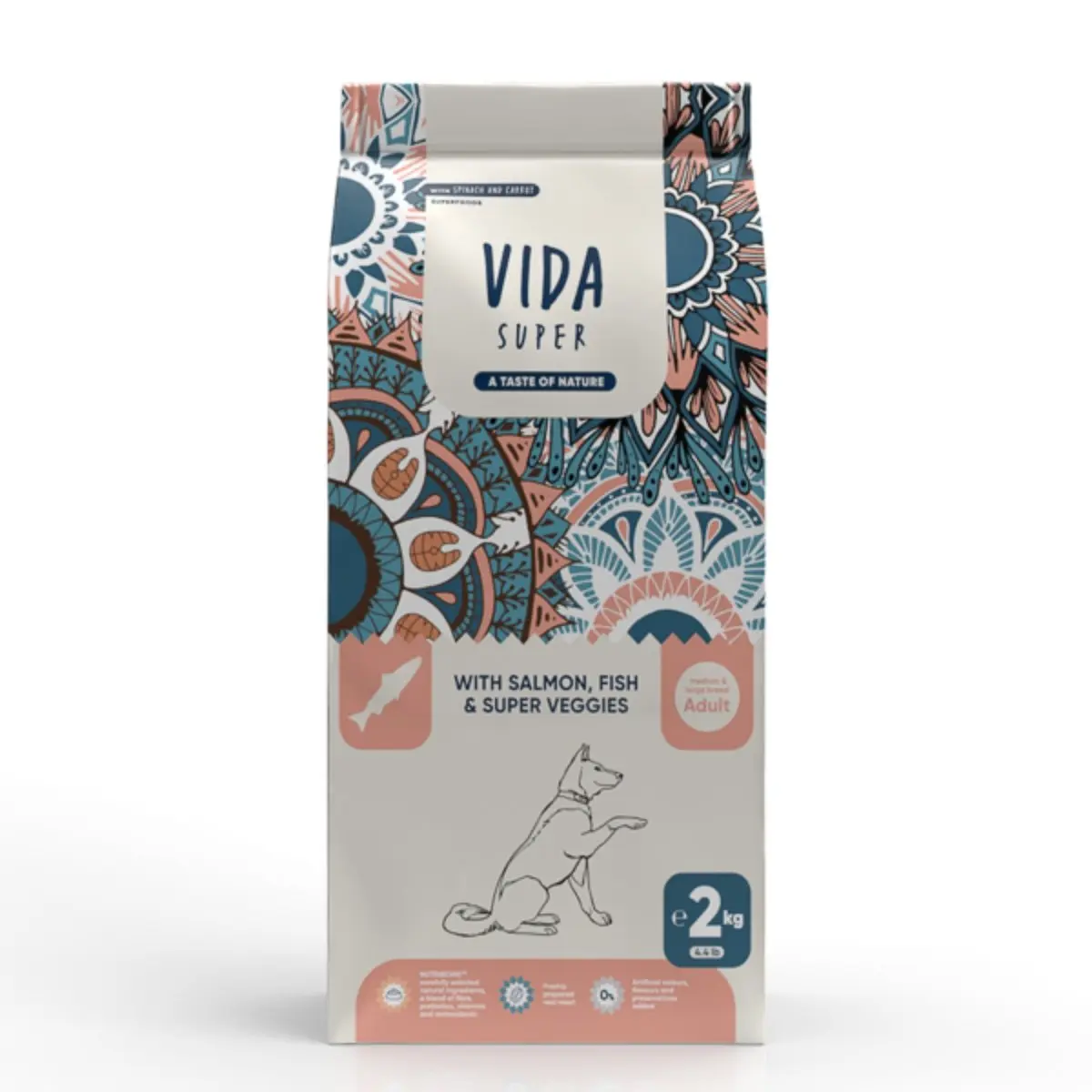 VIDA SUPER, M-XL, Somon, Peste si Legume, hrana uscata caini VIDA SUPER, M-XL, Somon si Legume, hrana uscata caini, 2kg