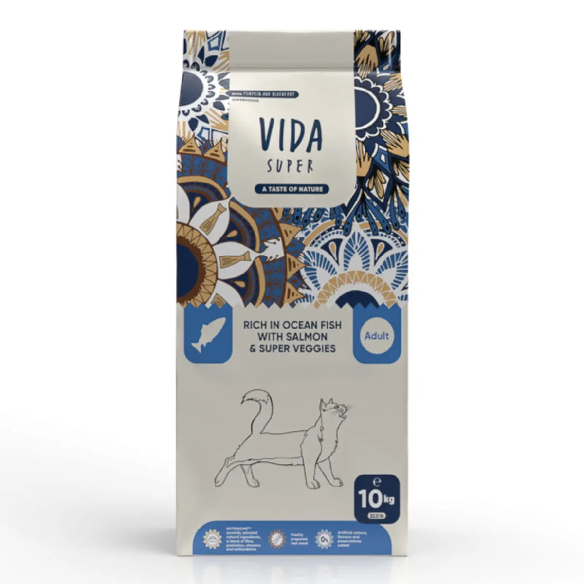 VIDA SUPER, Peste Oceanic, Somon si Legume, hrana uscata pisici, 10kg - Image 2