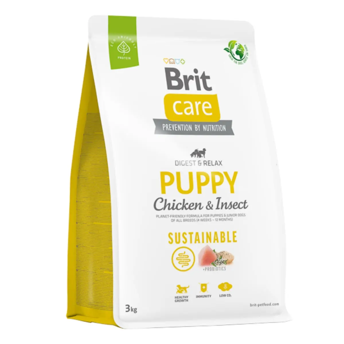 BRIT Care Sustainable, Digest & Relax, XS-XL, Pui si Insecte, hrana uscata caini junior, sistem digestiv BRIT Care Sustainable Puppy, XS-XL, Pui si Insecte, hrana uscata caini junior, sistem digestiv, 3kg - Image 2