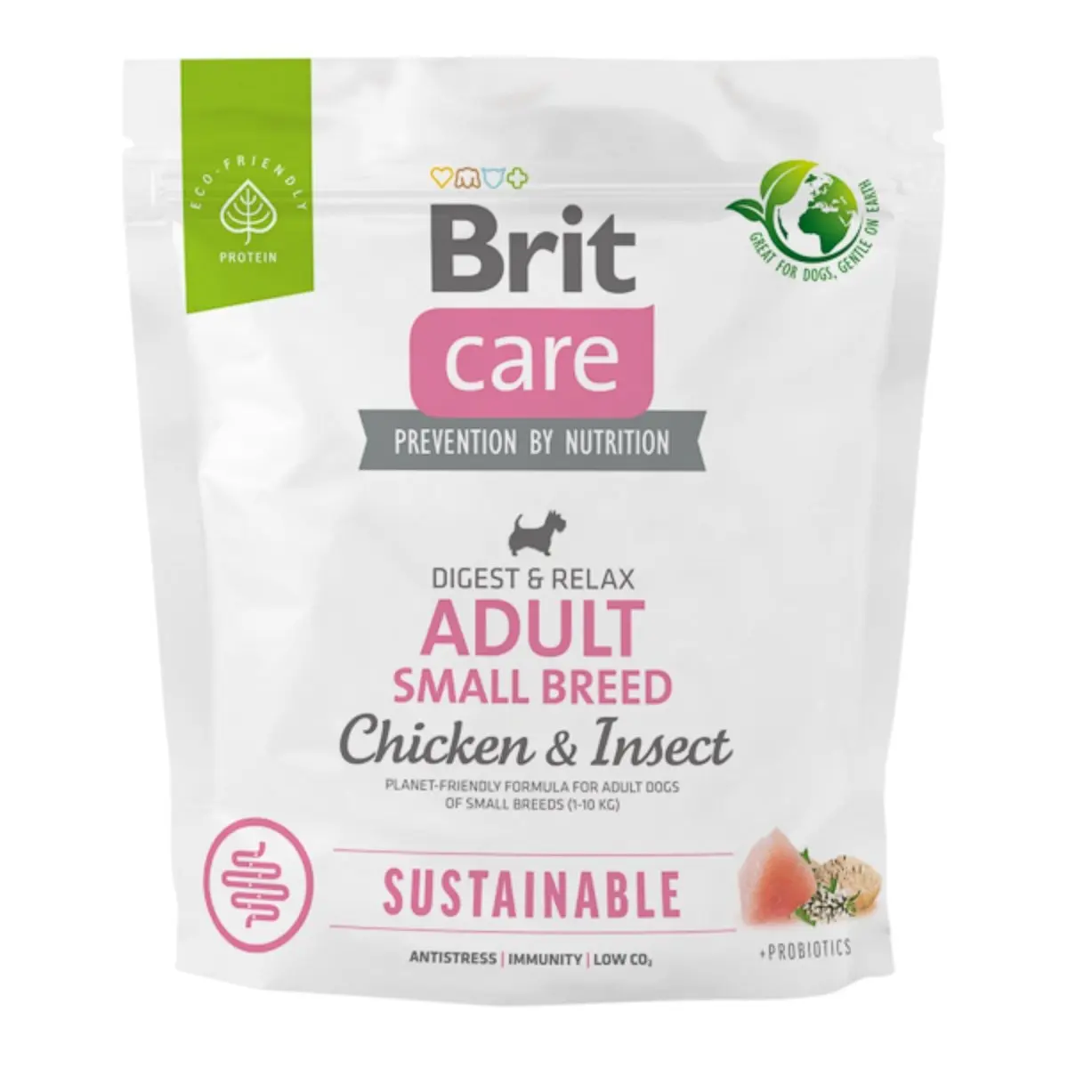 BRIT Care Sustainable, Digest & Relax, XS-S, Pui si Insecte, hrana uscata caini, sistem digestiv BRIT Care Sustainable Adult Small Breed, XS-S, Pui si Insecte, hrana uscata caini, sistem digestiv, 1kg - Image 2