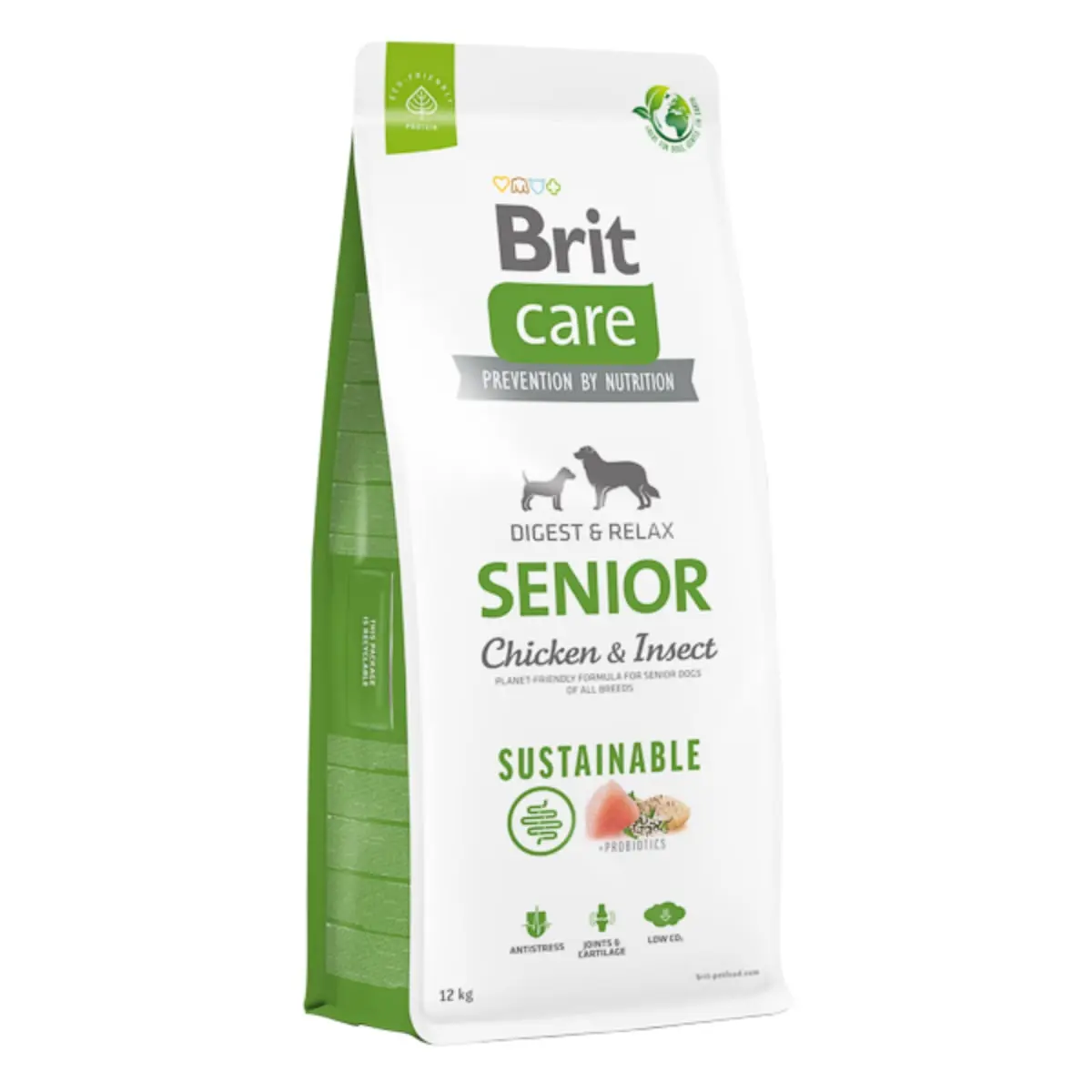 BRIT Care Sustainable, Digest & Relax, XS-XL, Pui si Insecte, hrana uscata caini senior, sistem digestiv BRIT Care Sustainable Senior, XS-XL, Pui si Insecte, hrana uscata caini senior, sistem digestiv, 12kg