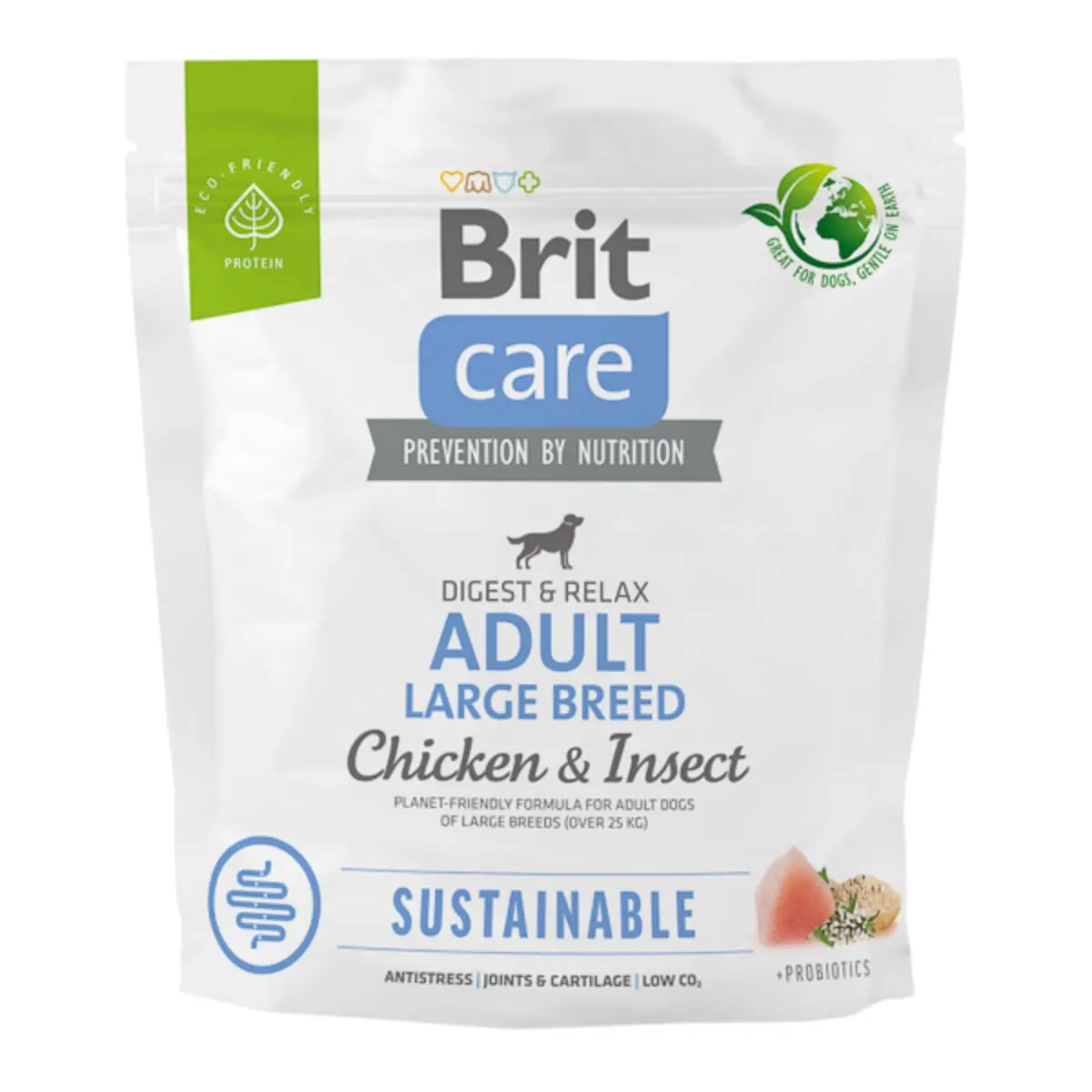 BRIT Care Sustainable, Digest & Relax, L-XL, Pui si Insecte, hrana uscata caini, sistem digestiv BRIT Care Sustainable Adult Large Breed, L-XL, Pui si Insecte, hrana uscata caini, sistem digestiv, 1kg - Image 2