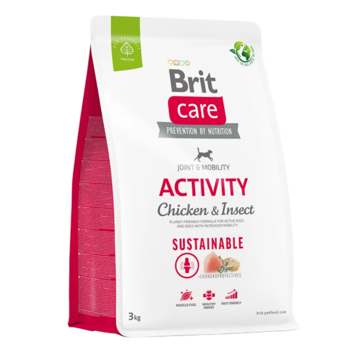 BRIT Care Sustainable Activity, XS-XL, Pui si Insecte, hrana uscata caini, activitate intensa, sistem articular, 3kg