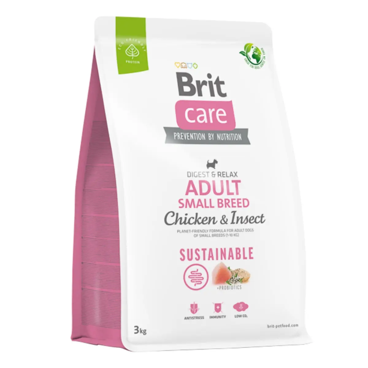 BRIT Care Sustainable, Digest & Relax, XS-S, Pui si Insecte, hrana uscata caini, sistem digestiv BRIT Care Sustainable Adult Small Breed, XS-S, Pui si Insecte, hrana uscata caini, sistem digestiv, 3kg