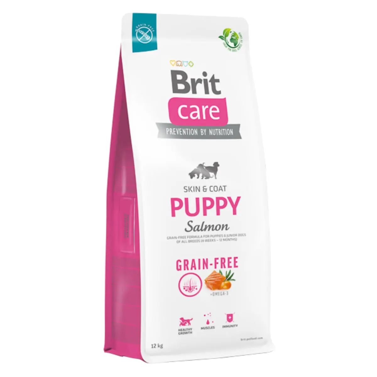 BRIT Care, XS-XL, Somon, hrana uscata fara cereale caini junior, piele & blana BRIT Care Grain-Free Puppy, XS-XL, Somon, hrana uscata fara cereale caini junior, piele & blana, 12kg - Image 2