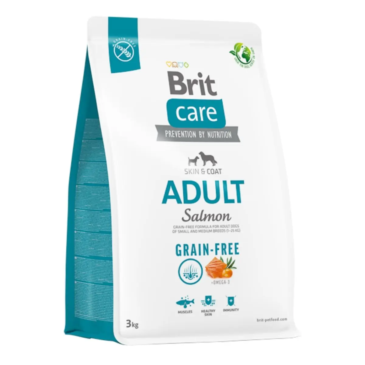 BRIT Care, XS-M, Somon, hrana uscata fara cereale caini, piele & blana BRIT Care Grain-Free Adult, XS-M, Somon, hrana uscata fara cereale caini, piele & blana, 3kg