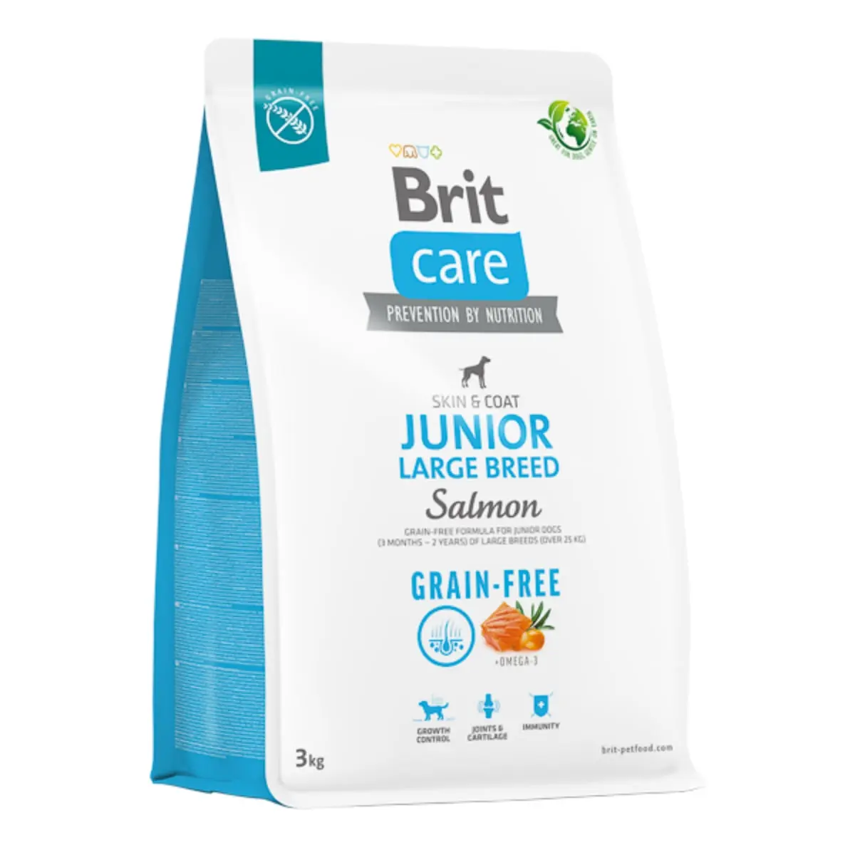 BRIT Care, L-XL, Somon, hrana uscata fara cereale caini junior, piele & blana BRIT Care Grain-Free Junior Large Breed, L-XL, Somon, hrana uscata fara cereale caini junior, piele & blana, 3kg - Image 2