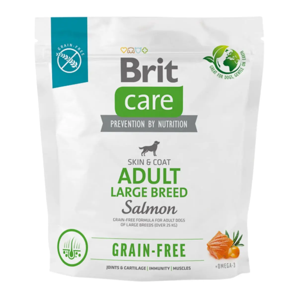 BRIT Care, L-XL, Somon, hrana uscata fara cereale caini, piele & blana BRIT Care Grain-Free Adult Large Breed, L-XL, Somon, hrana uscata fara cereale caini, piele & blana, 1kg - Image 2