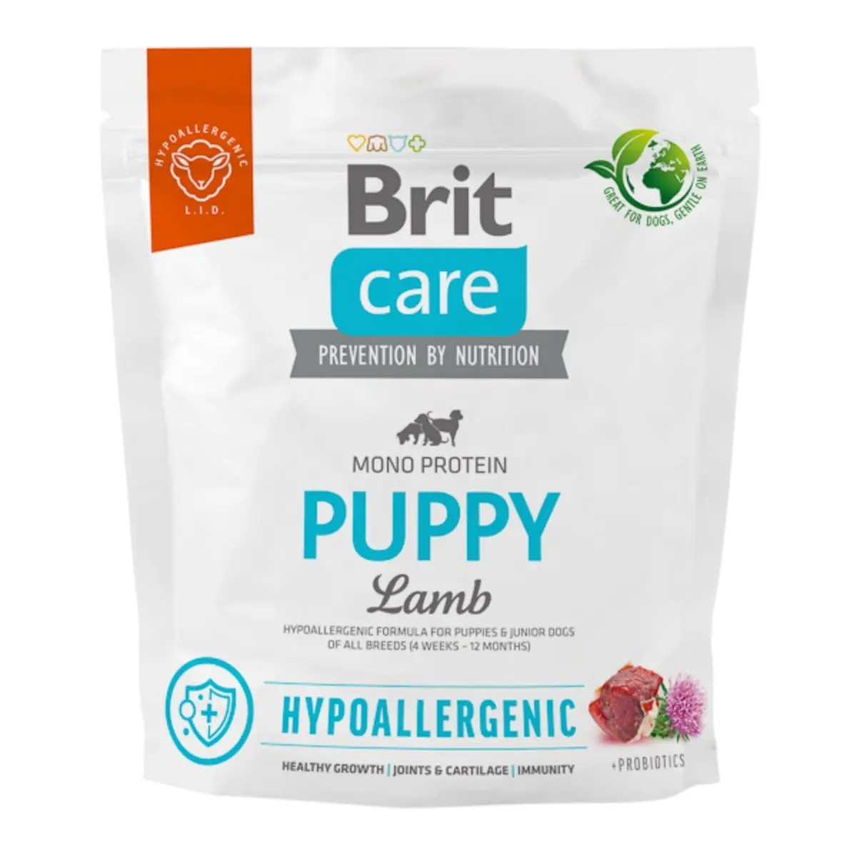 BRIT Care Hypoallergenic, XS-XL, Miel, hrana uscata monoproteica caini junior, sistem imunitar & alergii BRIT Care Hypoallergenic Puppy, XS-XL, Miel, hrana uscata monoproteica caini junior, sistem imunitar & alergii, 1kg