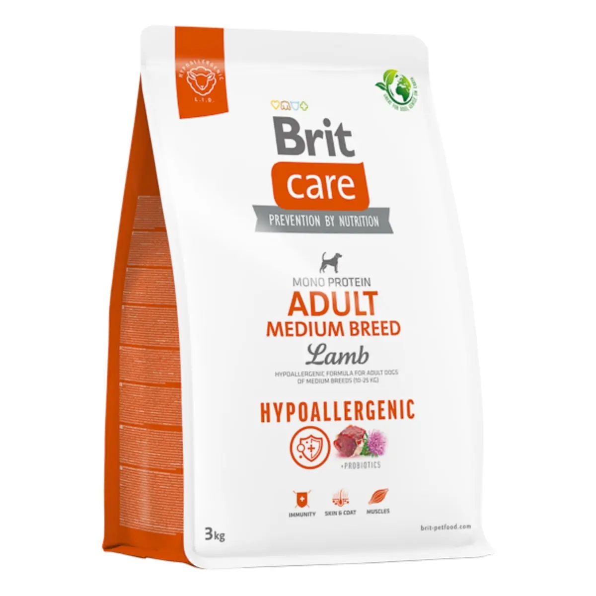 BRIT Care Hypoallergenic, M, Miel, hrana uscata monoproteica caini, sistem imunitar & alergii BRIT Care Hypoallergenic Adult Medium Breed, M, Miel, hrana uscata monoproteica caini, sistem imunitar & alergii, 3kg - Image 2