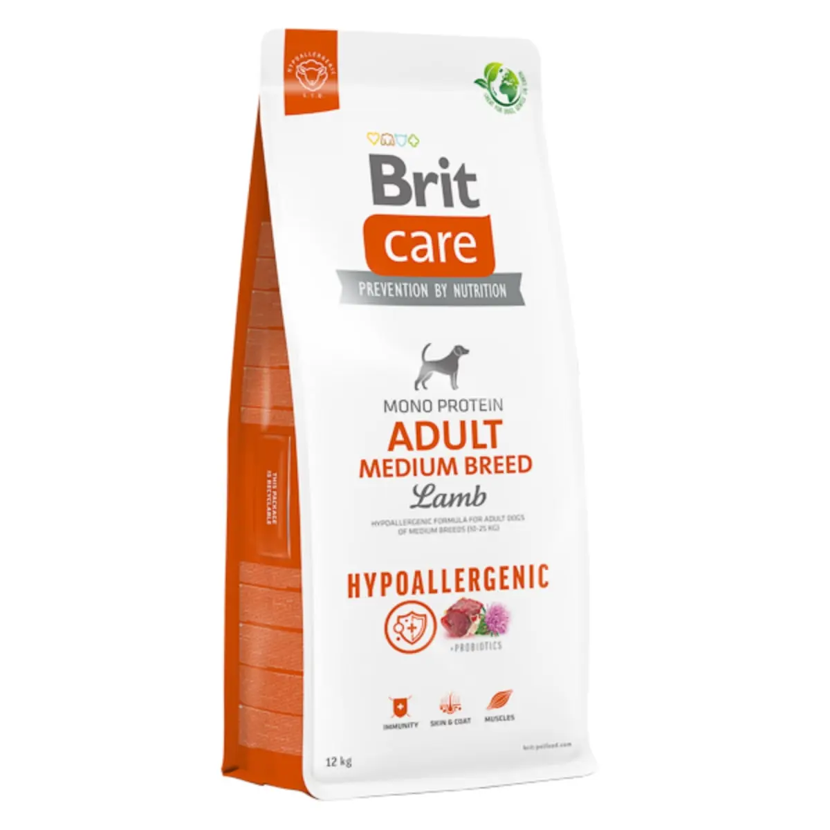 BRIT Care Hypoallergenic, M, Miel, hrana uscata monoproteica caini, sistem imunitar & alergii BRIT Care Hypoallergenic Adult Medium Breed, M, Miel, hrana uscata monoproteica caini, sistem imunitar & alergii, 12kg