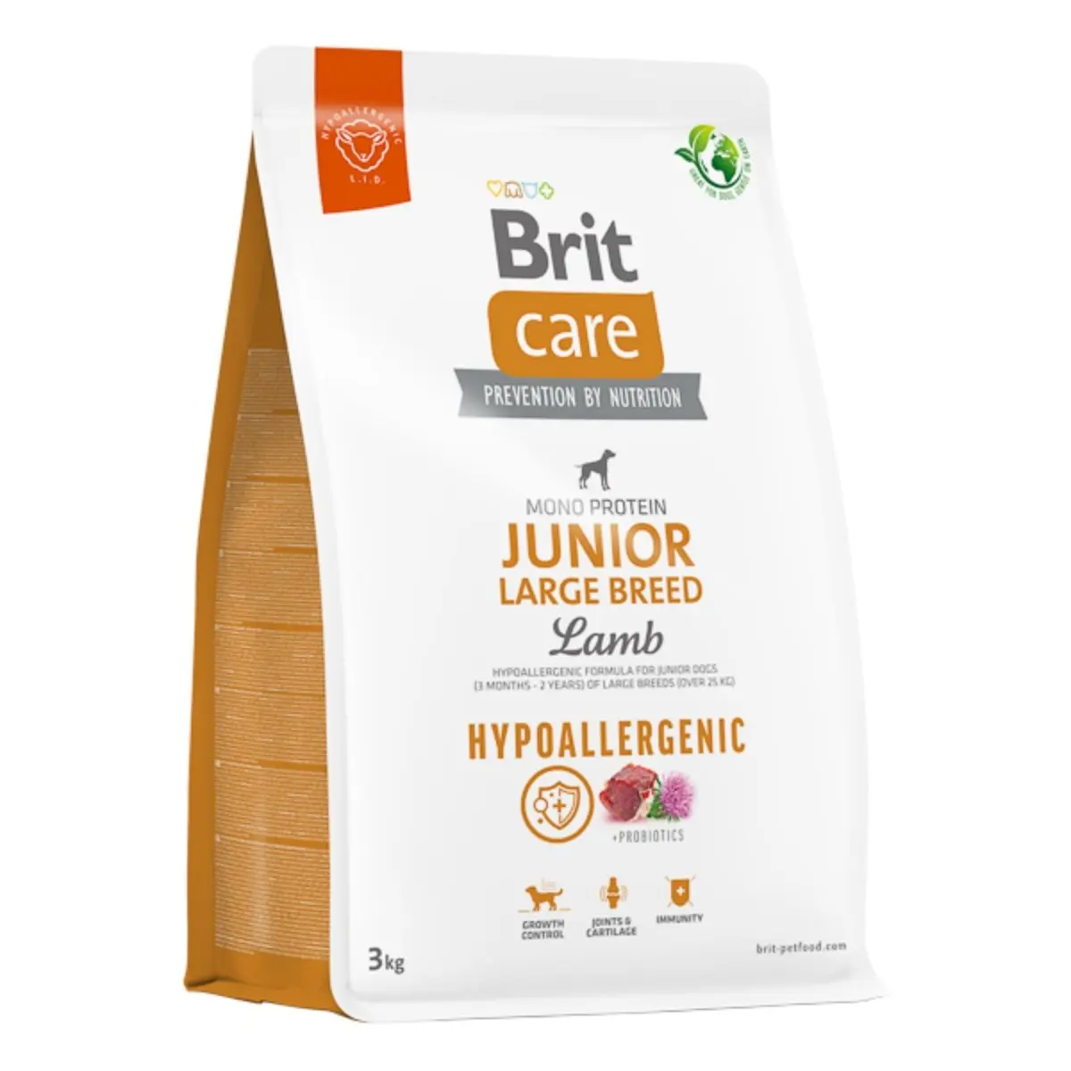 BRIT Care Hypoallergenic, L-XL, Miel, hrana uscata monoproteica caini junior, sistem imunitar & alergii BRIT Care Hypoallergenic Junior Large Breed, L-XL, Miel, hrana uscata monoproteica caini junior, sistem imunitar & alergii, 3kg
