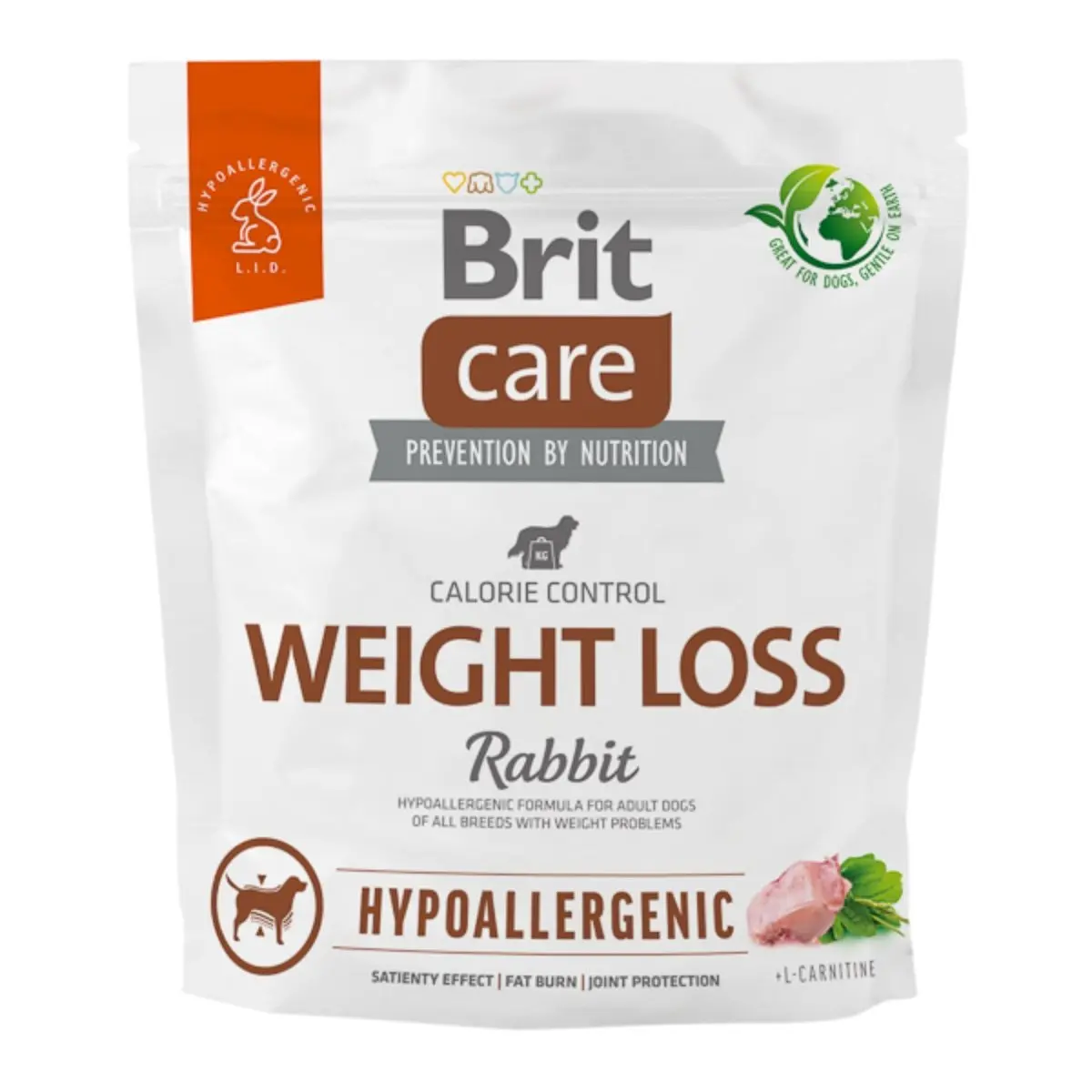 BRIT Care Hypoallergenic Weight loss, XS-XL, Iepure, hrana uscata caini, sistem imunitar & alergii, obezitate, 1kg