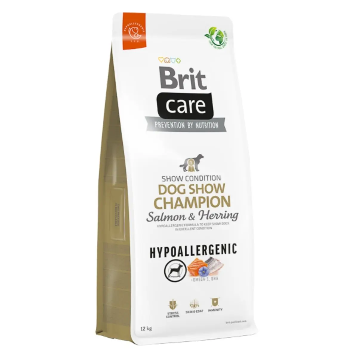 BRIT Care Hypoallergenic Dog Show Champion, XS-XL, Somon si Hering, hrana uscata monoproteica caini, sistem imunitar & alergii, 12kg - Image 2