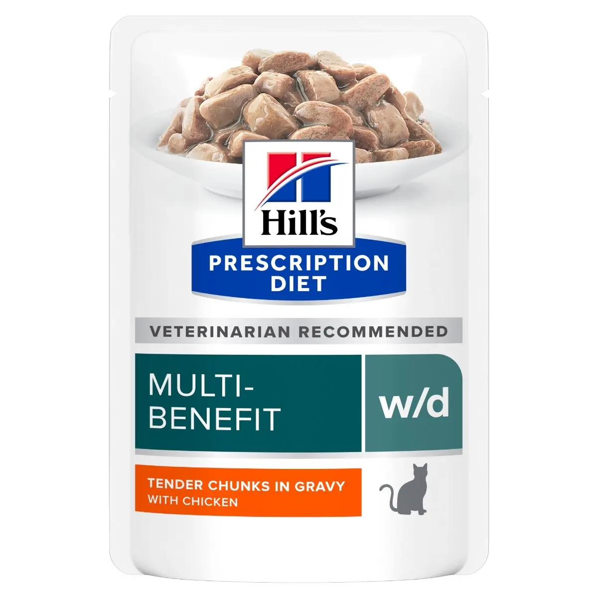 HILL'S Prescription Diet w/d Multi-Benefit, Pui, dieta veterinara, plic hrana umeda pisici, obezitate & diabet, bax, 85g x 12buc - Image 2