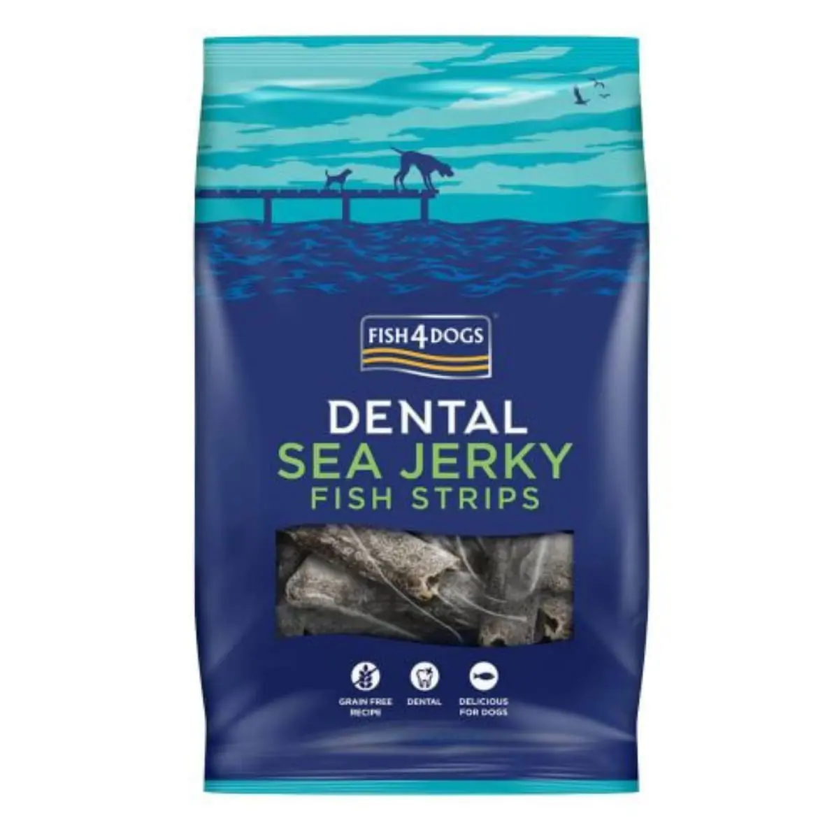 FISH4DOGS Dental Sea Jerky Fish Strips, XS-XL, Peste, punguta recompense fara cereale caini, deshidratat, 100g - Image 3