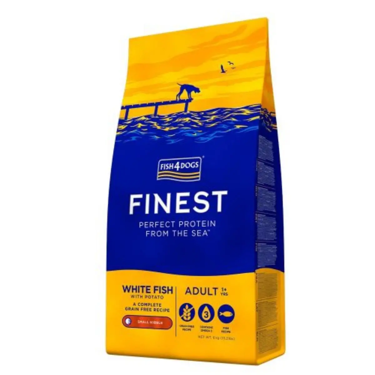 FISH4DOGS Finest, S-M, Peste alb si Cartofi, hrana uscata fara cereale caini, 6kg