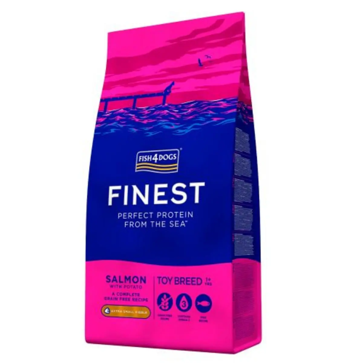 FISH4DOGS Finest, XS, Somon si Cartofi, hrana uscata fara cereale caini, 1.5kg