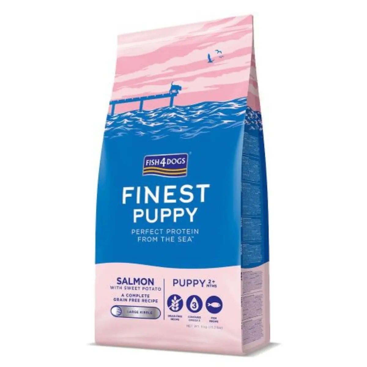 FISH4DOGS Finest Puppy, L-XL, Somon si Cartof Dulce, hrana uscata fara cereale caini junior, 1.5kg
