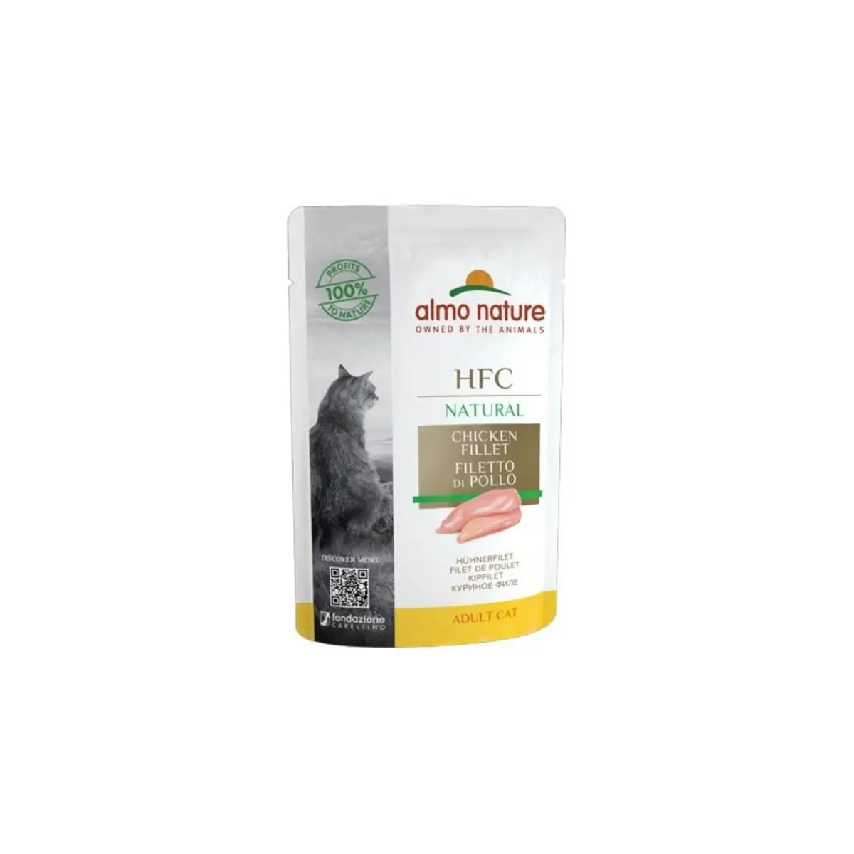 ALMO NATURE HFC, Pui, plic hrana umeda pisici, (in supa), 55g