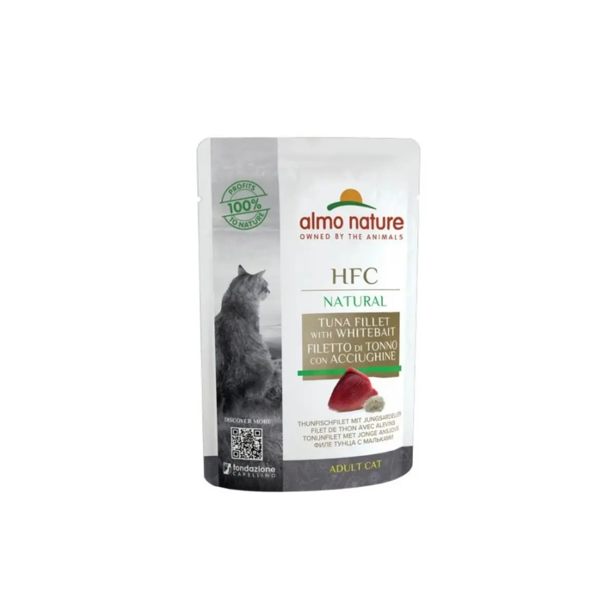 ALMO NATURE HFC, Ton si Hamsii, plic hrana umeda pisici, (in supa), 55g