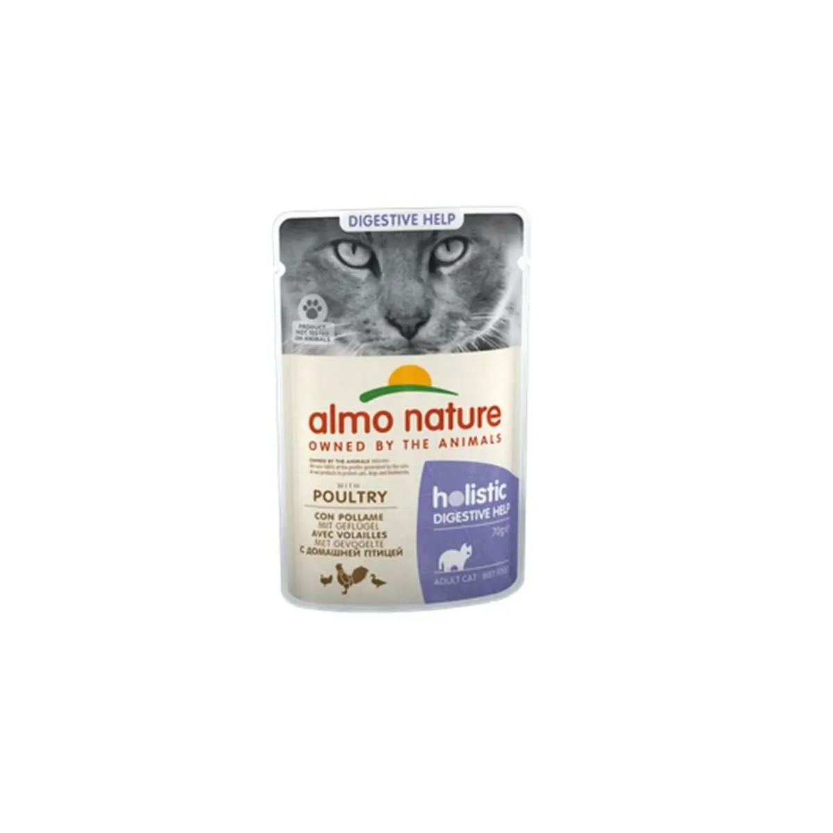 ALMO NATURE Holistic Digestive Help, Pasare, plic hrana umeda fara cereale pisici, sistem digestiv, (in supa), 70g - Image 2
