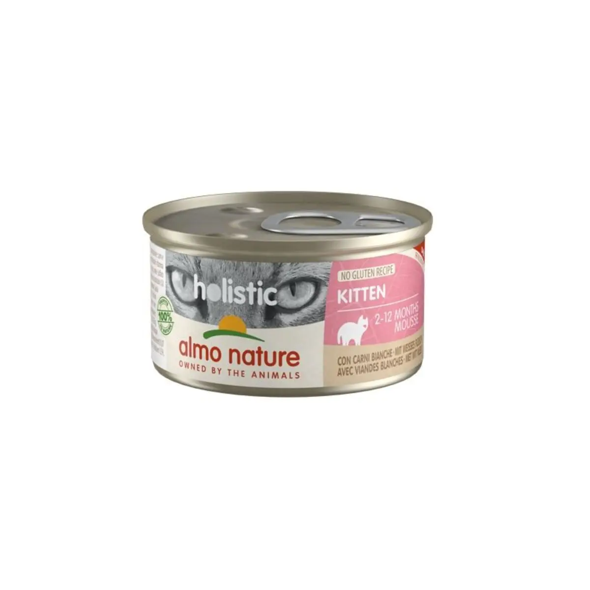 ALMO NATURE Holistic Kitten, Pui, conserva hrana umeda fara cereale pisici junior, (in supa), 85g - Image 2