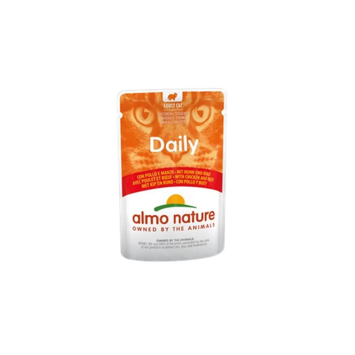 ALMO NATURE Daily Cat, Pui si Vita, plic hrana umeda pisici, (in sos), 70g - Image 2