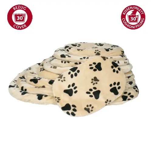 TRIXIE Joey, saltea ovala caini, plus, imprimeu labute, bej, 54x35cm