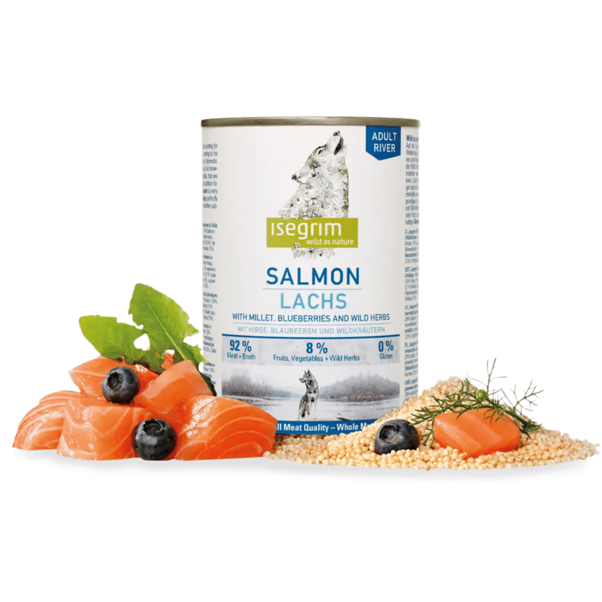 ISEGRIM, XS-XL, Somon, conserva hrana umeda fara cereale caini, (in sos), 400g - Image 2