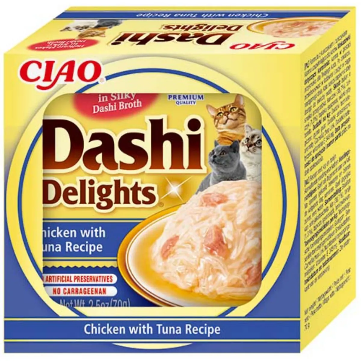 INABA Ciao Dashi, Pui si Ton, bol hrana umeda fara cereale pisici, (in sos), 70g - Image 3