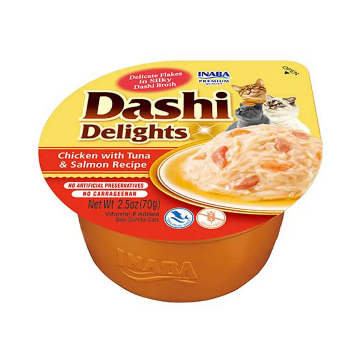 INABA Ciao Dashi, Pui, Ton si Somon, bol hrana umeda fara cereale pisici, (in sos), 70g - Image 2