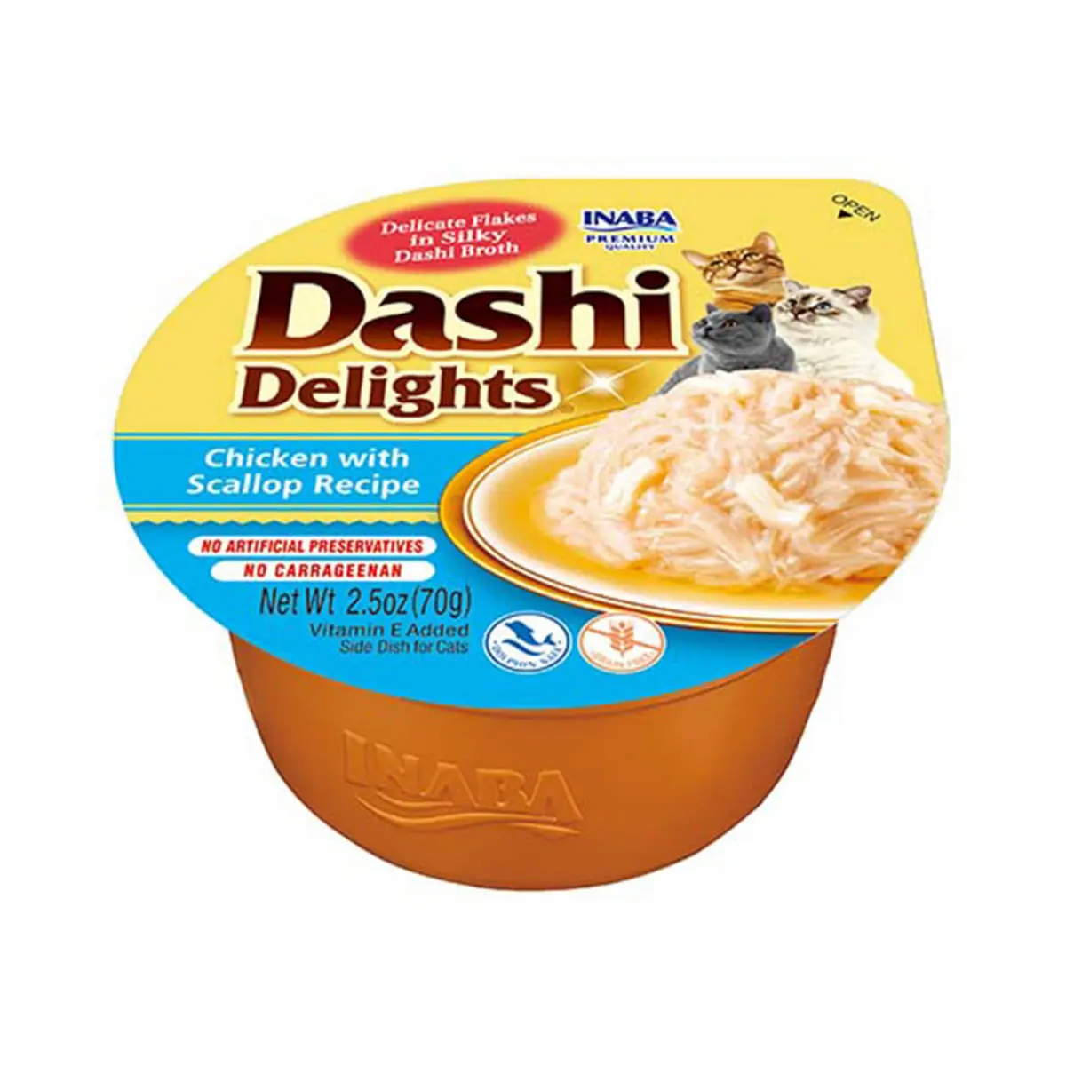 INABA Ciao Dashi, Pui si Scoici, bol hrana umeda fara cereale pisici, (in sos), 70g