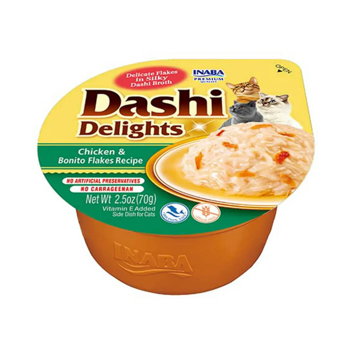 INABA Ciao Dashi, Pui si Fulgi de Bonito, bol hrana umeda fara cereale pisici, (in sos), 70g - Image 2