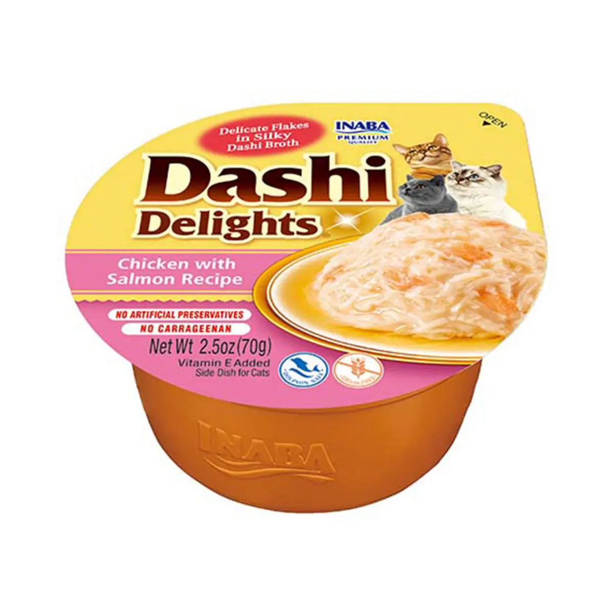 INABA Ciao Dashi, Pui si Somon, bol hrana umeda fara cereale pisici, (in sos), 70g