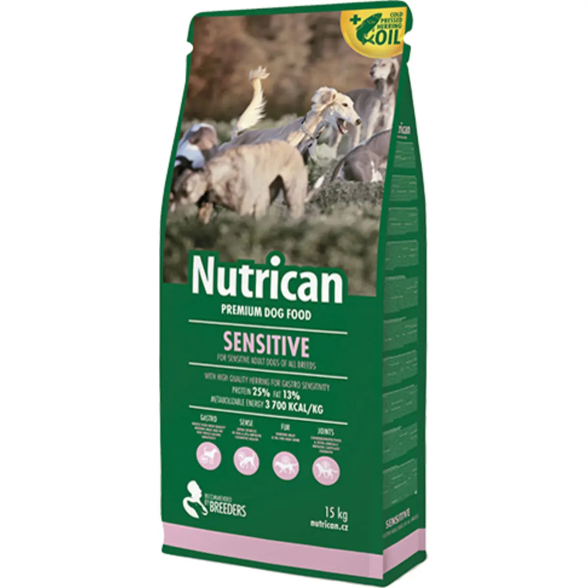 NUTRICAN Sensitive, XS-XL, Hering si Pui, hrana uscata caini, sistem digestiv, 15kg