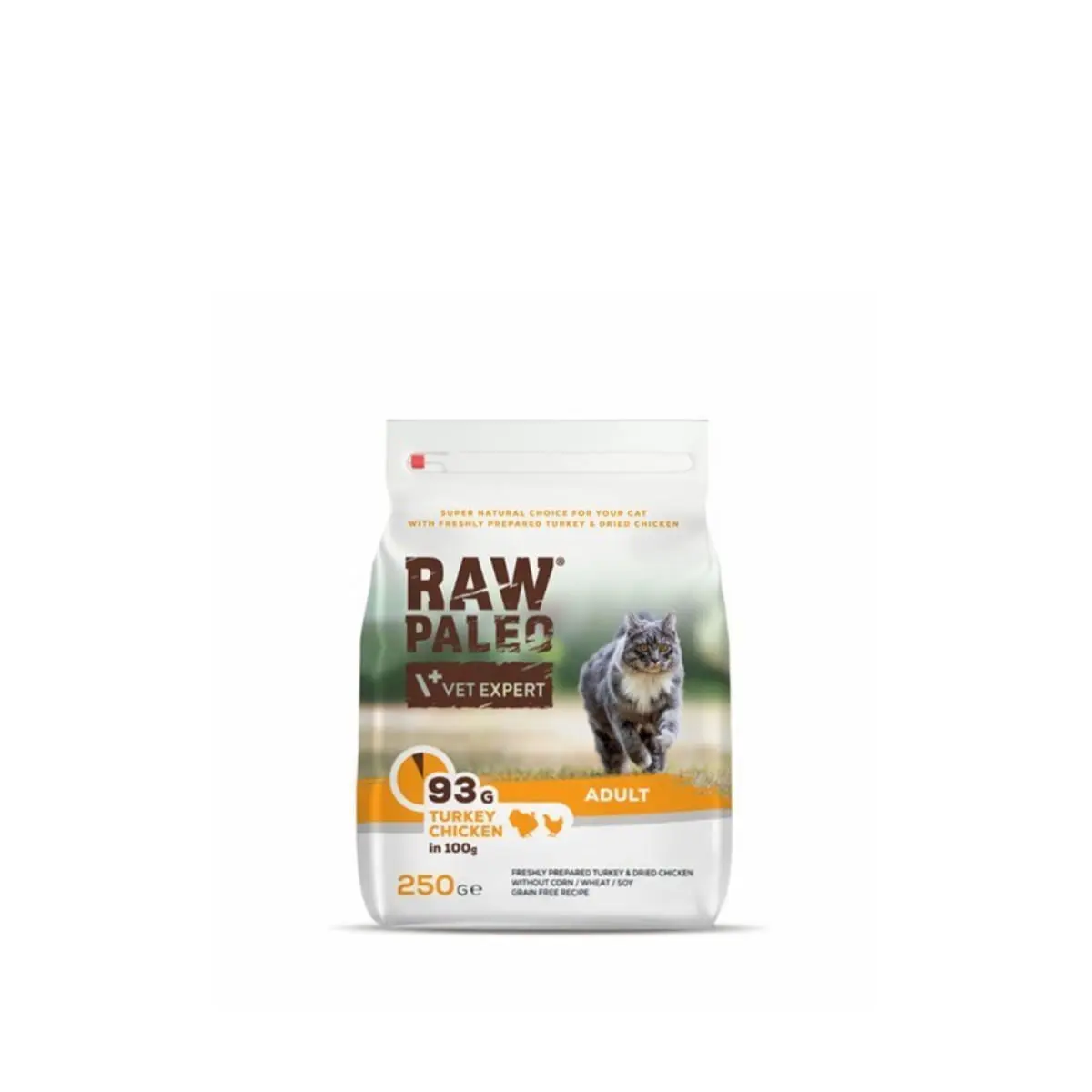 RAW PALEO, Curcan si Pui, hrana uscata fara cereale pisici, 250g - Image 2