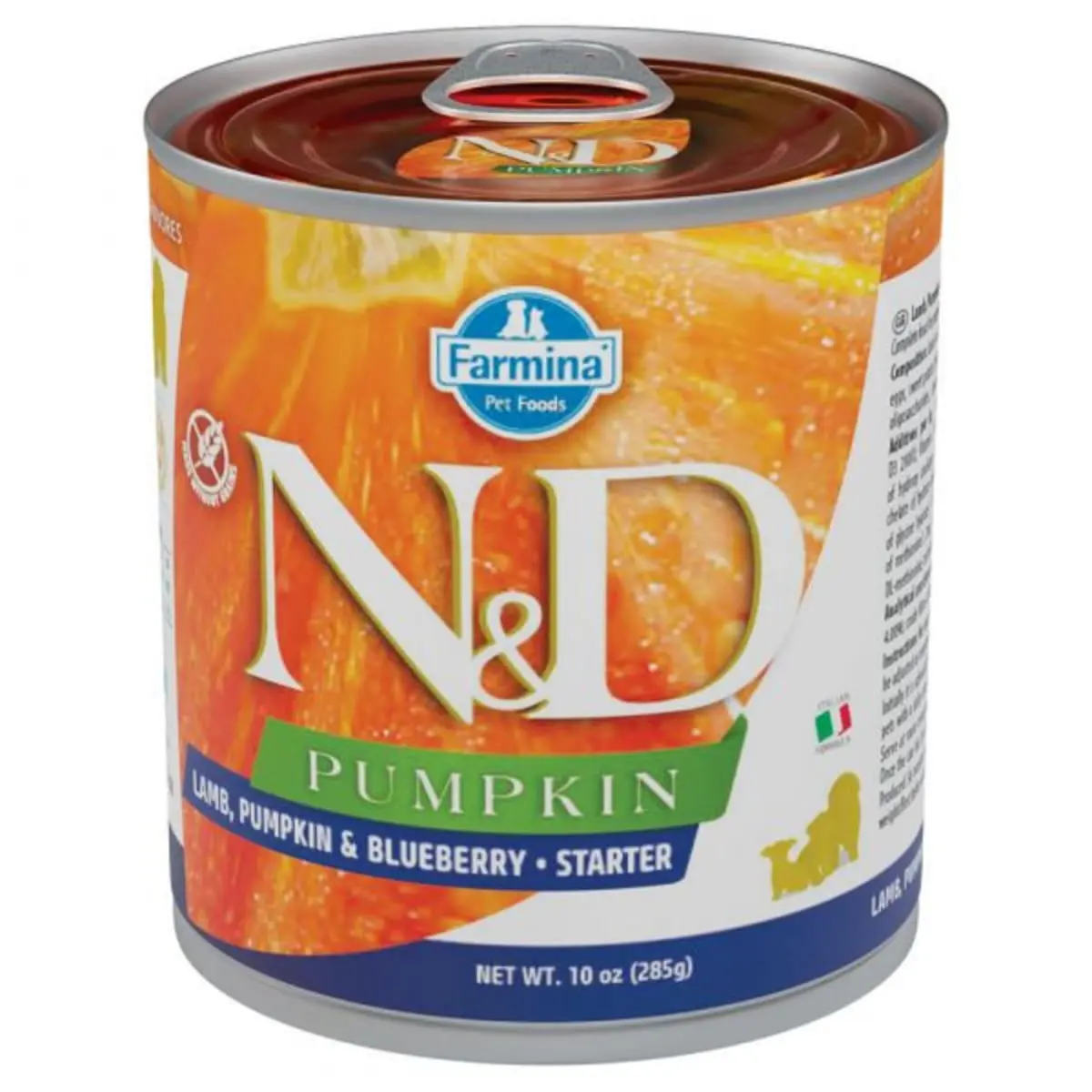 N&D Pumpkin Starter, XS-XL, Miel si afine, conserva hrana umeda fara cereale caini junior, (in sos), 285g