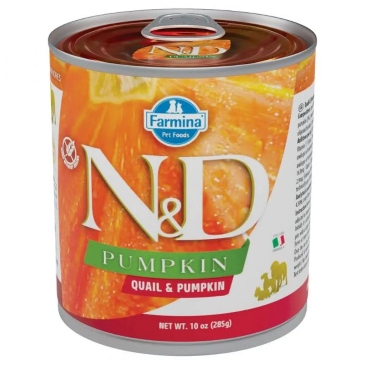 N&D Pumpkin, XS-XL, Prepelita, conserva hrana umeda fara cereale caini, (in sos), 285g - Image 2