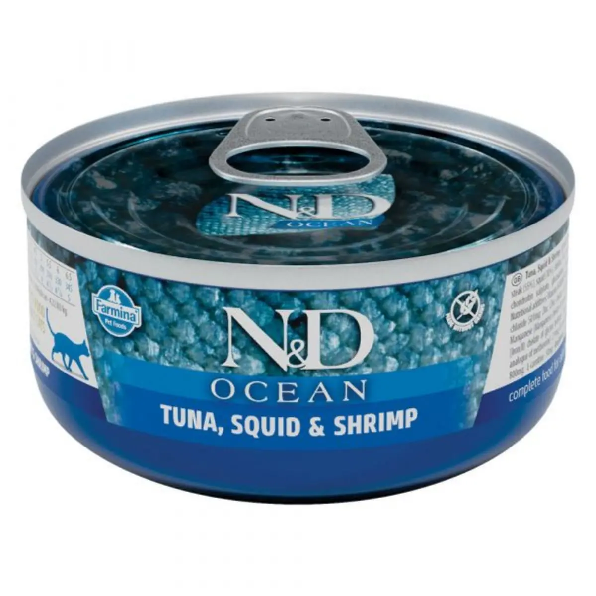N&D Ocean, Ton si Calamar, conserva hrana umeda fara cereale pisici, (in sos), 70g - Image 2