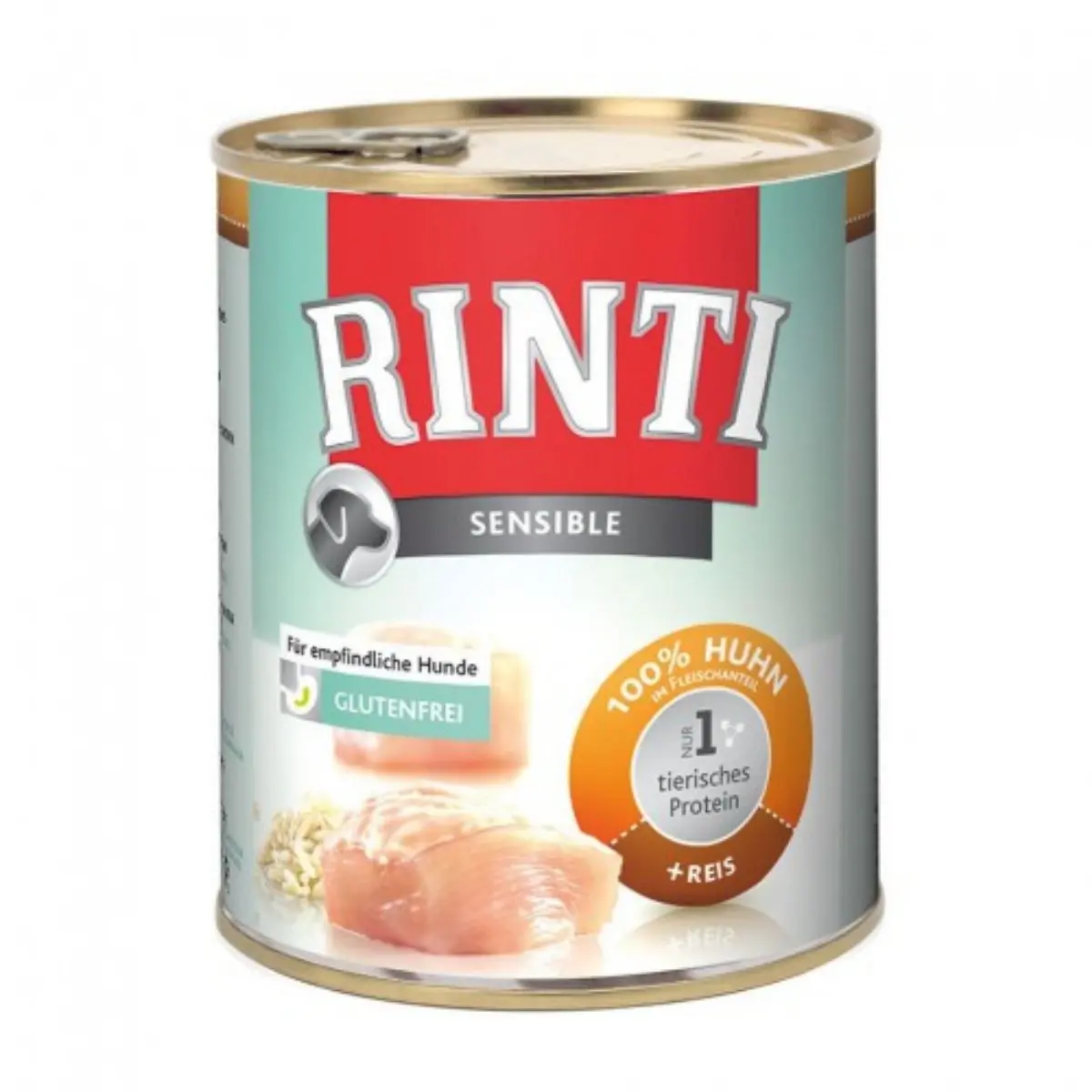 RINTI Sensible, XS-XL, Miel si Orez, conserva hrana umeda monoproteica caini, alergii, (in suc propriu), 400g