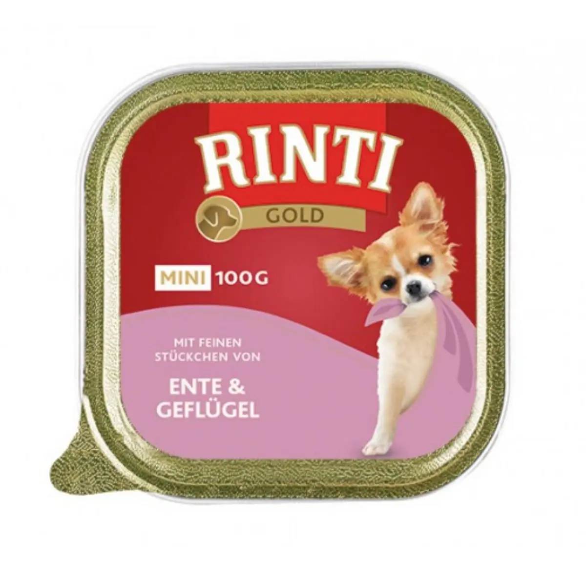 RINTI Gold, XS-S, Rata si Pui, conserva hrana umeda fara cereale caini, (pate), 100g