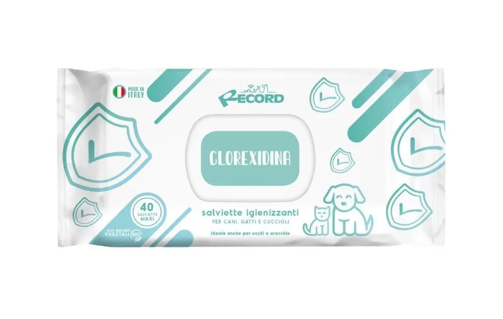 Record Clorhexidina, servetele umede, caini si pisici, antibacteriene, multifunctionale, 40buc