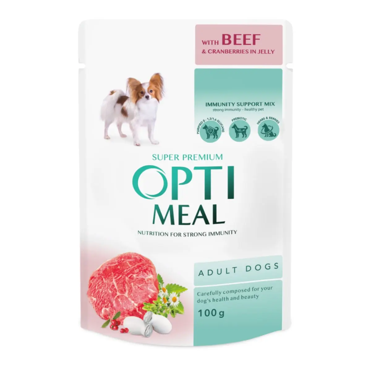 OPTIMEAL, XS-XL, Vita, plic hrana umeda caini, (in aspic), 100g OPTIMEAL, XS-XL, Vita, plic hrana umeda caini, (in aspic), bax, 12 buc x 100g