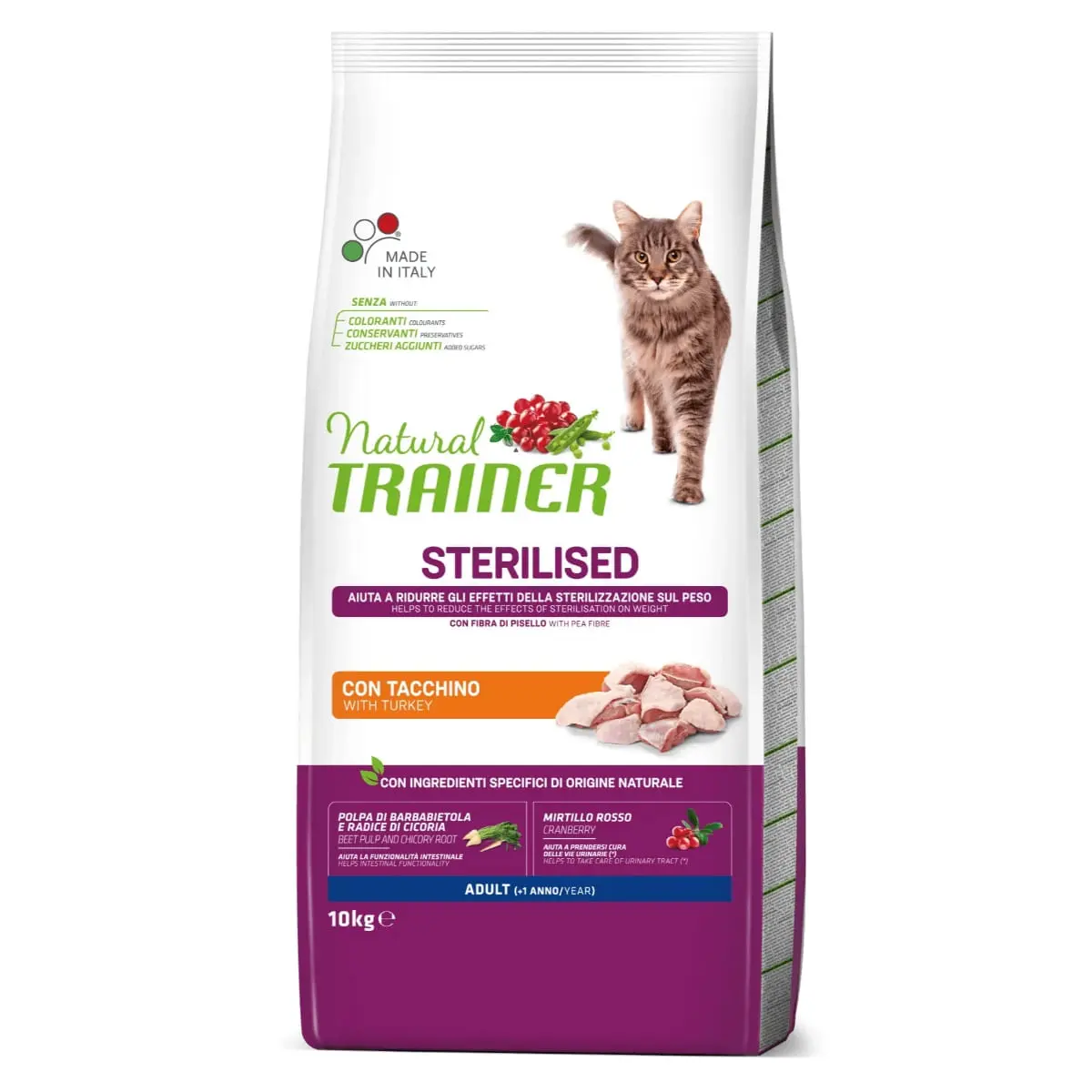 NATURAL TRAINER Sterilised, Curcan, hrana uscata pisici sterilizate, 10kg - Image 2