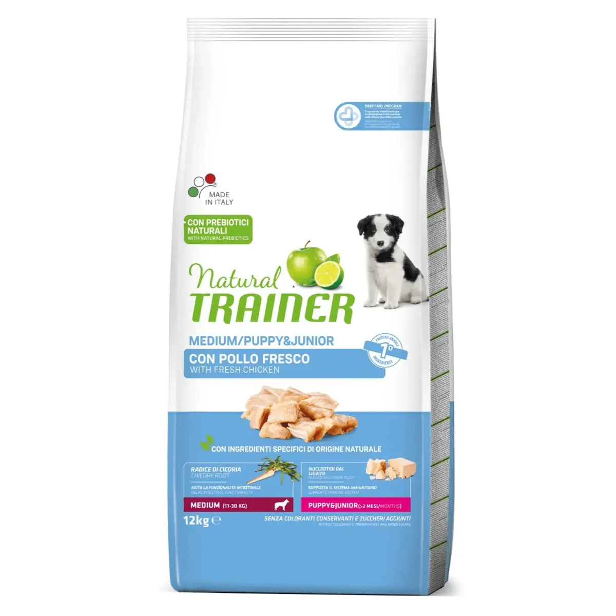 NATURAL TRAINER Medium Puppy&Junior, M-XL, Pui, hrana uscata caini junior, 12kg