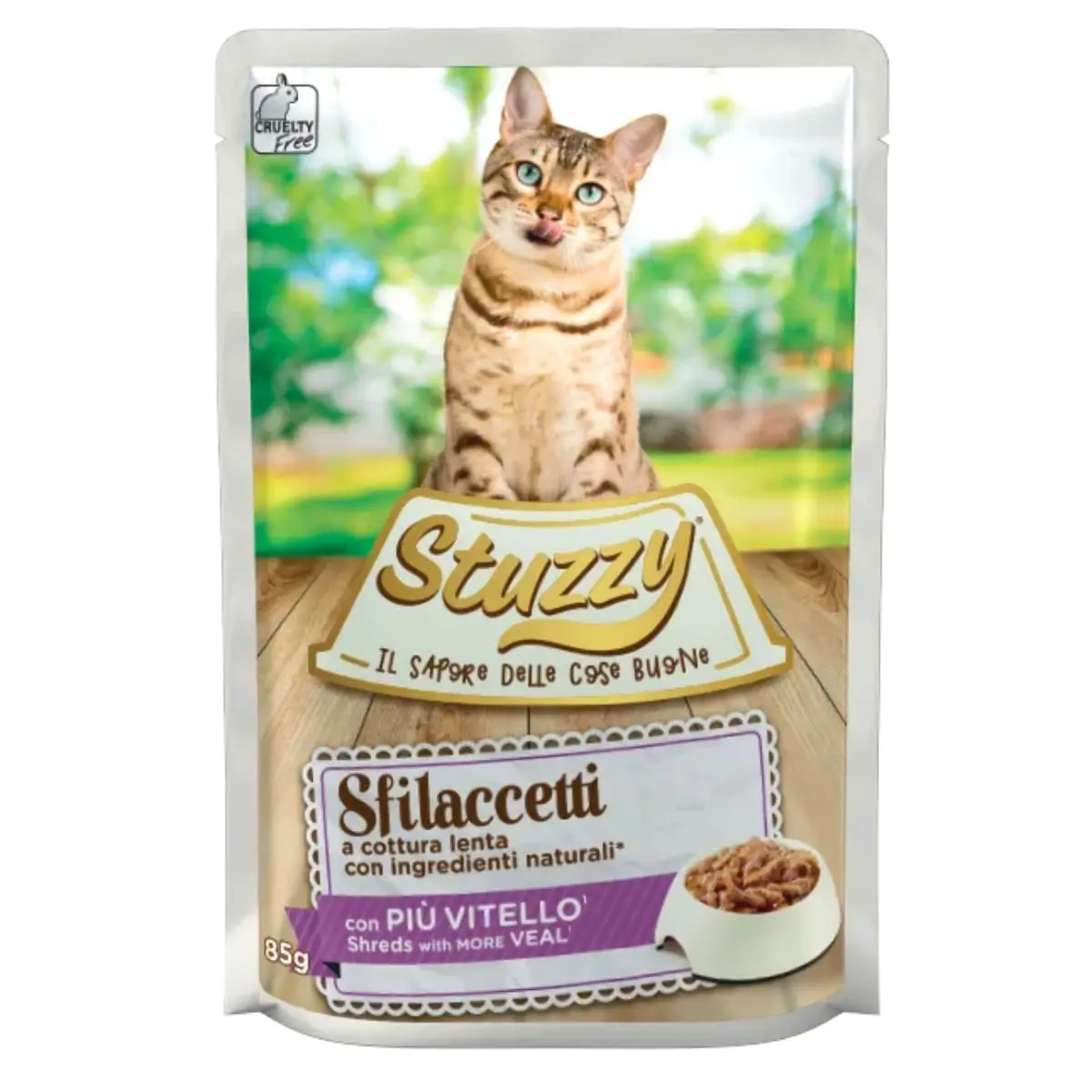 STUZZY Shreds, Vitel, plic hrana umeda pisici, (in sos), 85g - Image 2