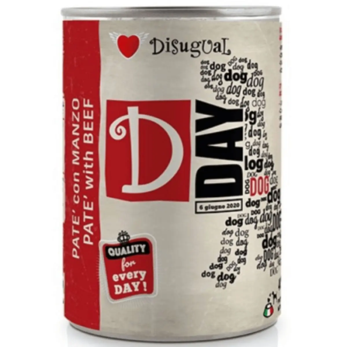 DISUGUAL D Day Dog, XS-XL, Vita, conserva hrana umeda fara cereale caini, (pate), 400g