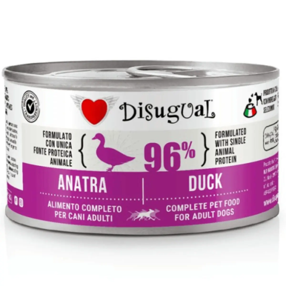 DISUGUAL Monoprotein, XS-XL, Rata, conserva hrana umeda monoproteica fara cereale caini, (pate), 150g