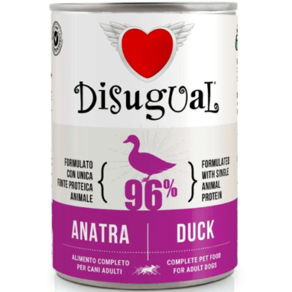 DISUGUAL Monoprotein, XS-XL, Rata, conserva hrana umeda monoproteica fara cereale caini, (pate), 400g